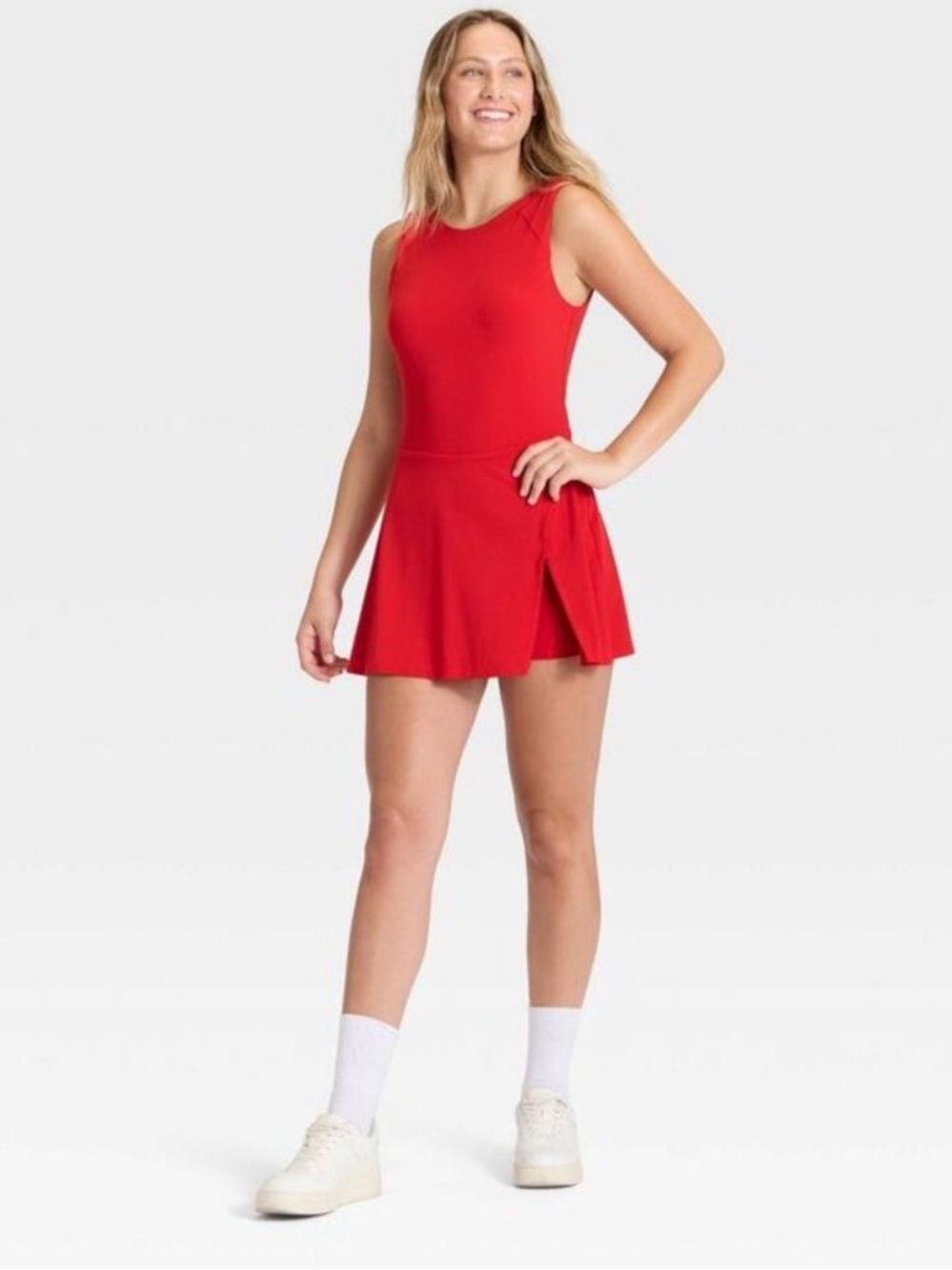 JoyLab Red Athletic Dress with Built in Shorts w Pockets NWT XL